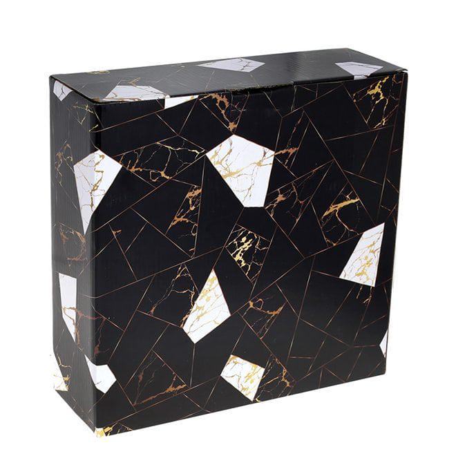 Тортівниця фарфорова чорний мармур Flora з пластиковою кришкою 28х28 см (32451) - фото 2 Тортівниця фарфорова чорний мармур Flora з пластиковою кришкою 28х28 см (32451) - фото 2