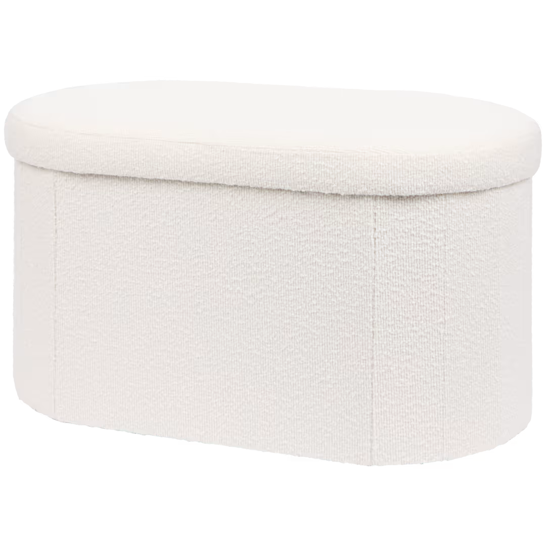 Пуф Spargo складаний із відсіком для зберігання з плюшевою оббивкою овальний XL Бежевий