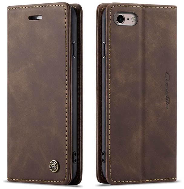 Чехол книжка с магнитом iPhone SE 2022 CaseMe Brown (30589-30)