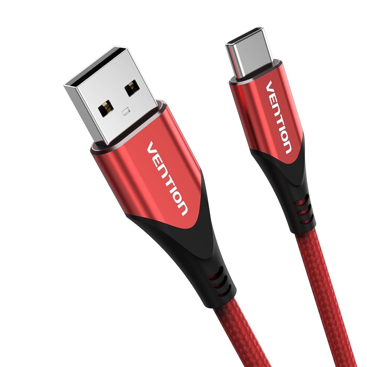 Кабель USB-A - USB-C Vention 3А 1,5 м Красный (CODRG)