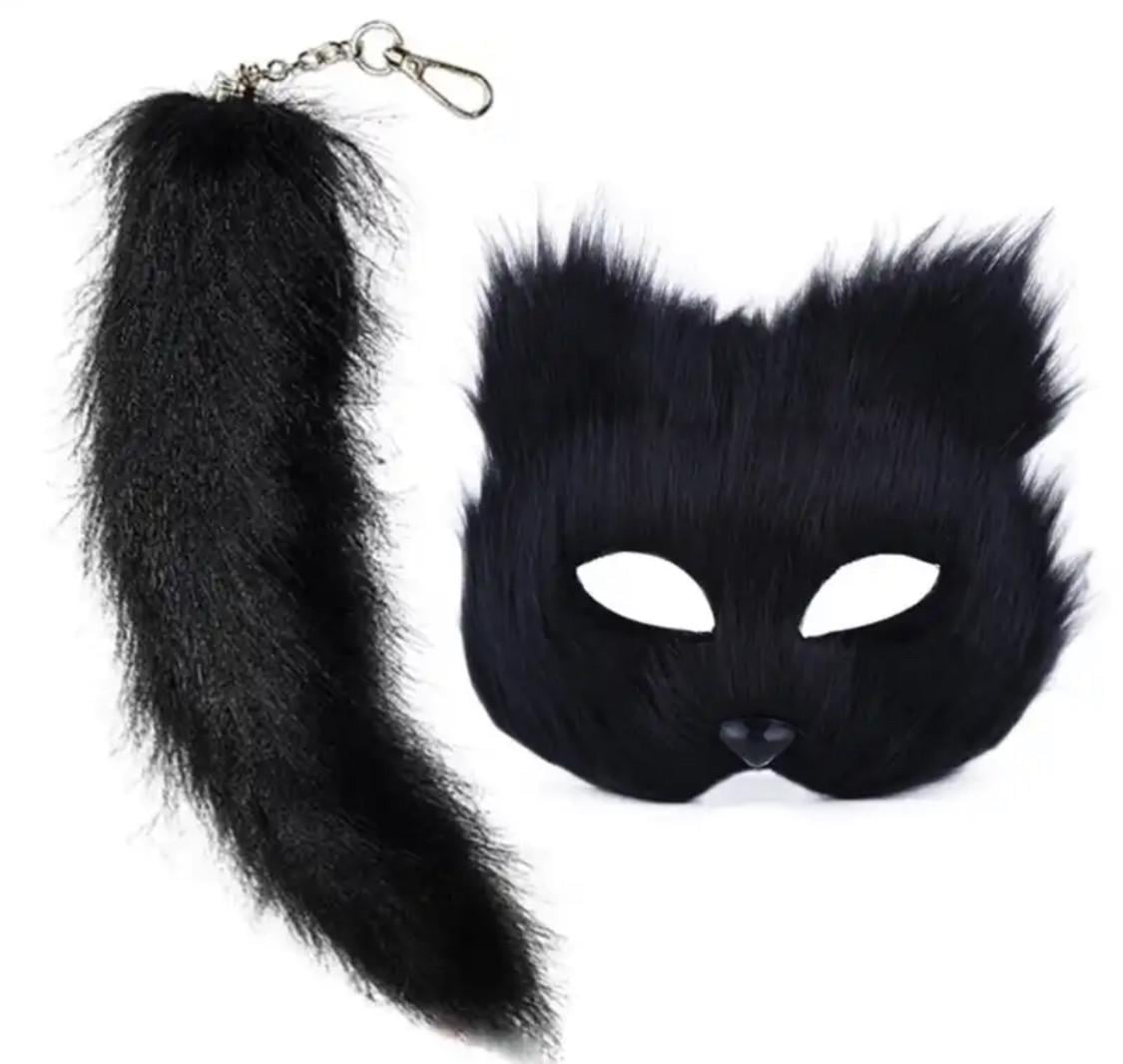 Набір для квадробіки маска та хвіст на карабіні Чорний (2269014428)