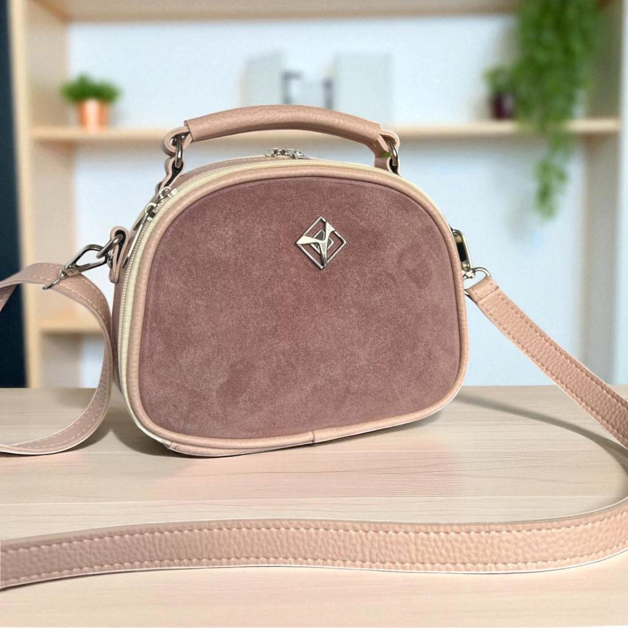 Сумка женская кросс-боди из экокожи и замши Темно-пудровый (2732414523) Сумка женская кросс-боди из экокожи и замши Темно-пудровый (2732414523)