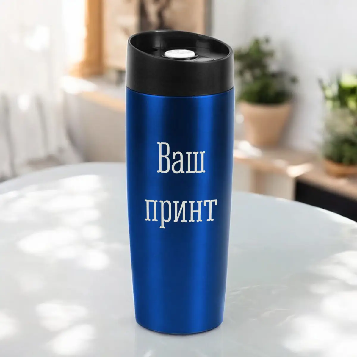 Термокружка Конструктор деревянная подарочная коробка 400 мл Синий (8-6-5014079)