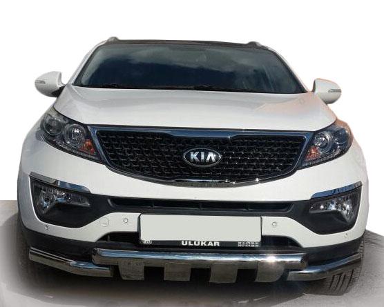 Передняя защита ST009-15 CAN для Kia Sorento XM 2009-2014 гг. нержавеющая сталь Хром