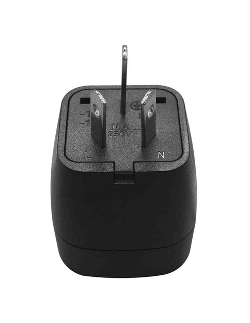 Перехідник-адаптер з китайської розетки на євророзетку 10A 250 B із заземленням CN to EU Чорний (CNTOEU-1BLACK)