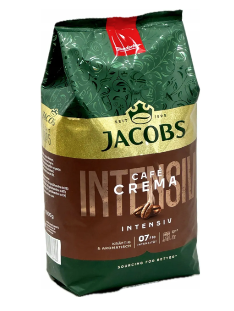 Кофе в зернах Jacobs Cafe Crema Intenso 1 кг (jac1002)