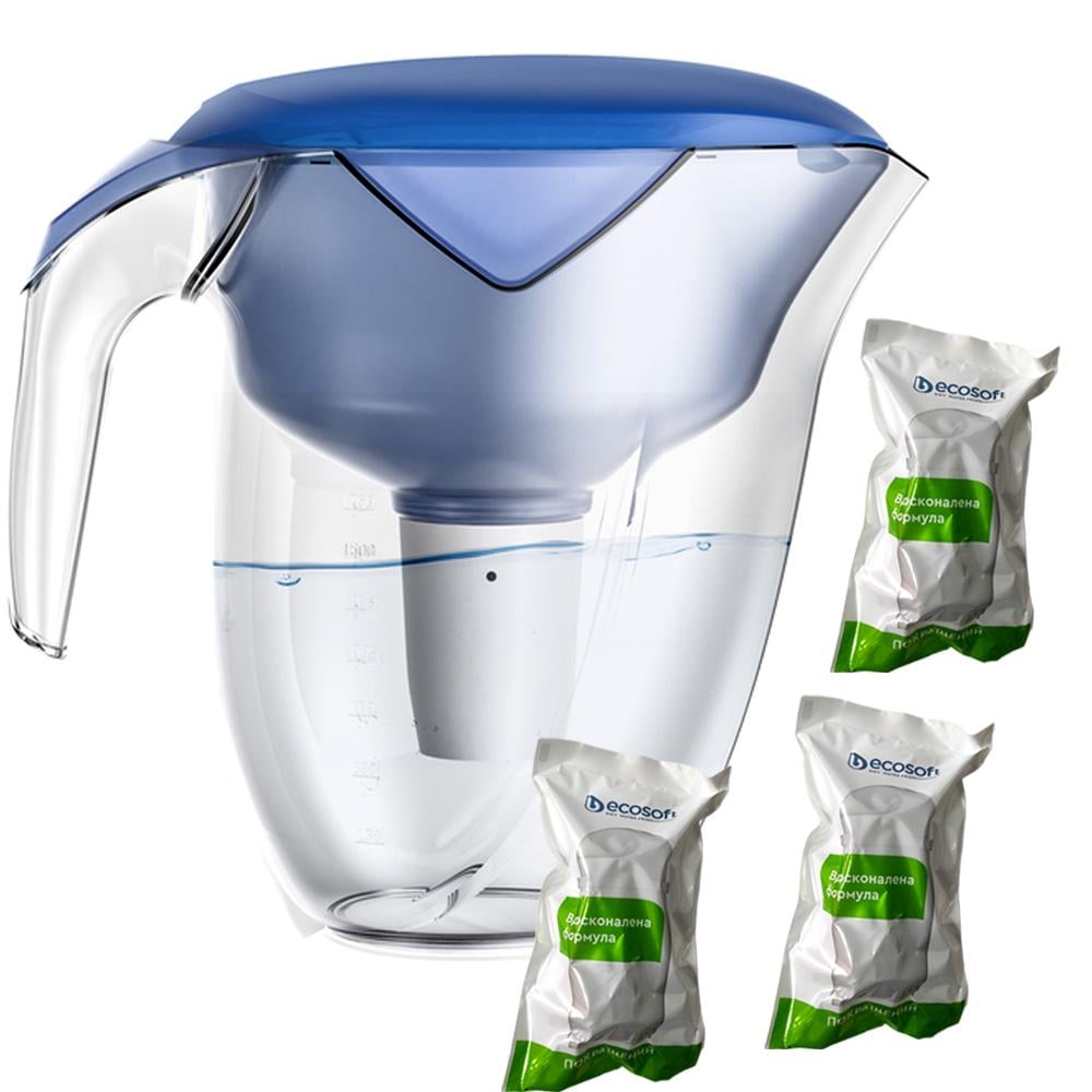 Фільтр-глечик Ecosoft Nemo три картриджі Сапфіровий (2027667059)