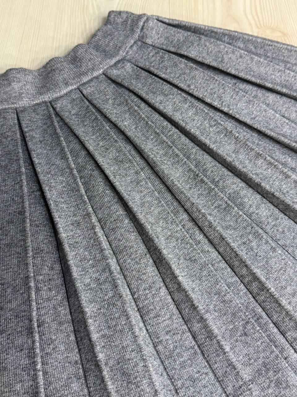 Юбка женская A-N 9956 вязаная теплая в складку на резинке OS Серый (4908) - фото 7 Юбка женская A-N 9956 вязаная теплая в складку на резинке OS Серый (4908) - фото 7