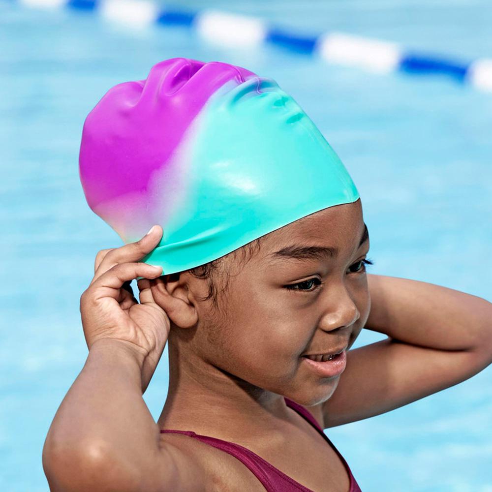 Шапочка для плавания OSPORT силиконовая универсальная Фиолетово-бирюзовый (26049) - фото 2