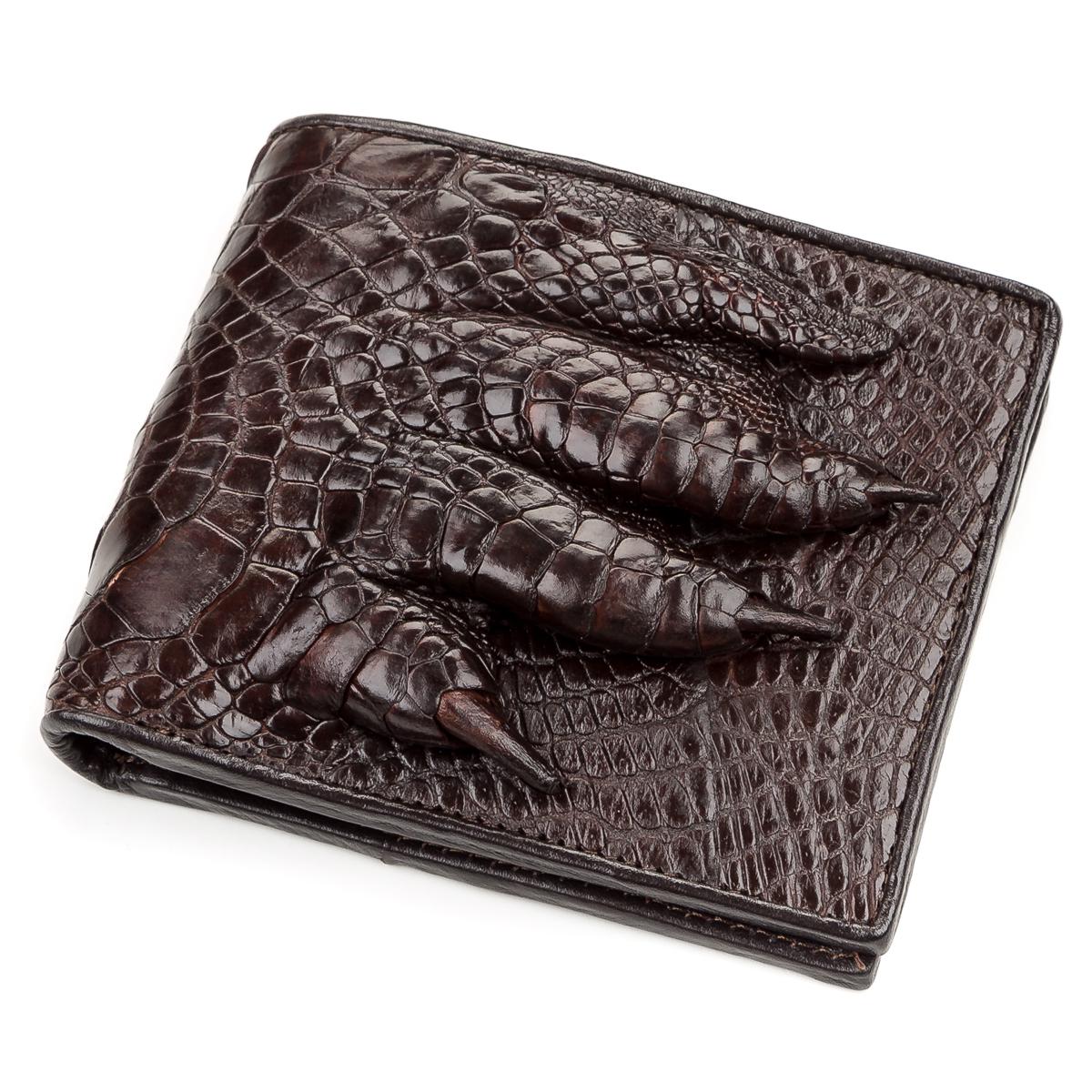 Портмоне Crocodile Leather 18196 из натуральной кожи крокодила Коричневый