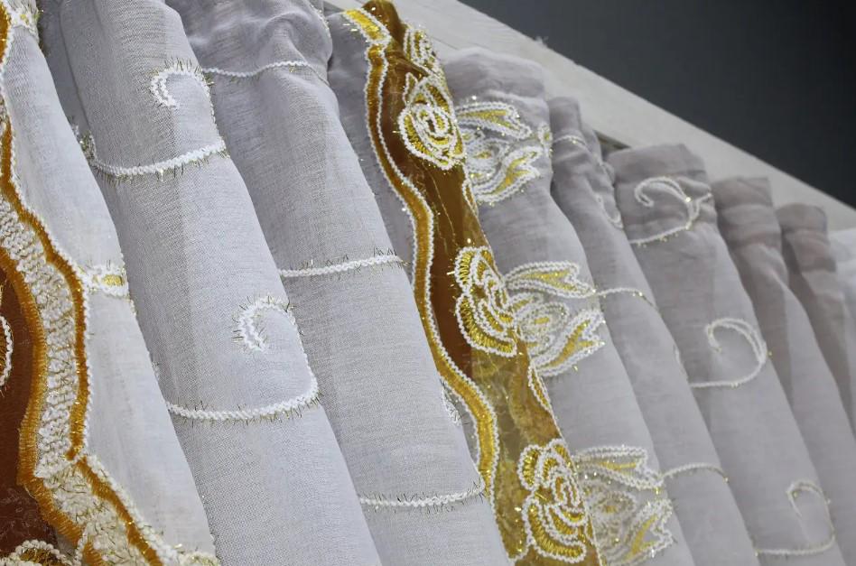 Занавеска на кухню 330х160 см Коричневый/Белый (060к) - фото 5