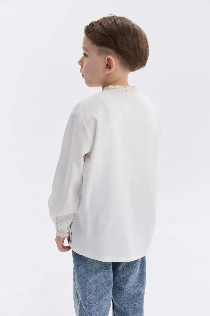 Вышиванка для мальчика Колоски 134 см Молочный (2600870804) - фото 5