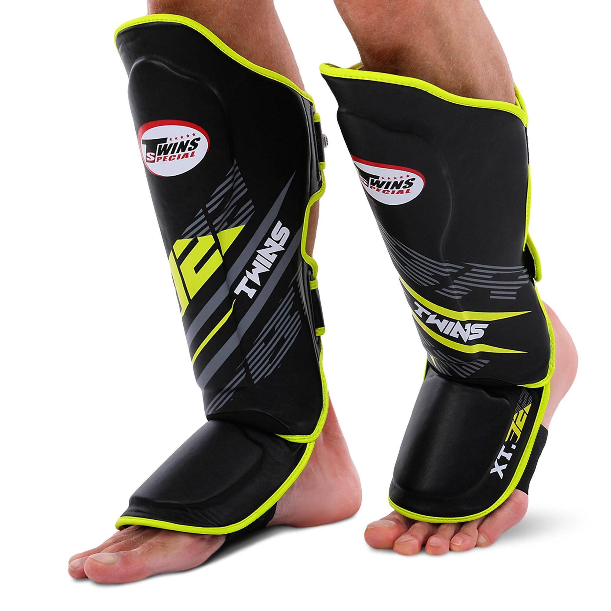 Защита голени и стопы TWN кожаный (BO-5086_Черный-салатовый_L)
