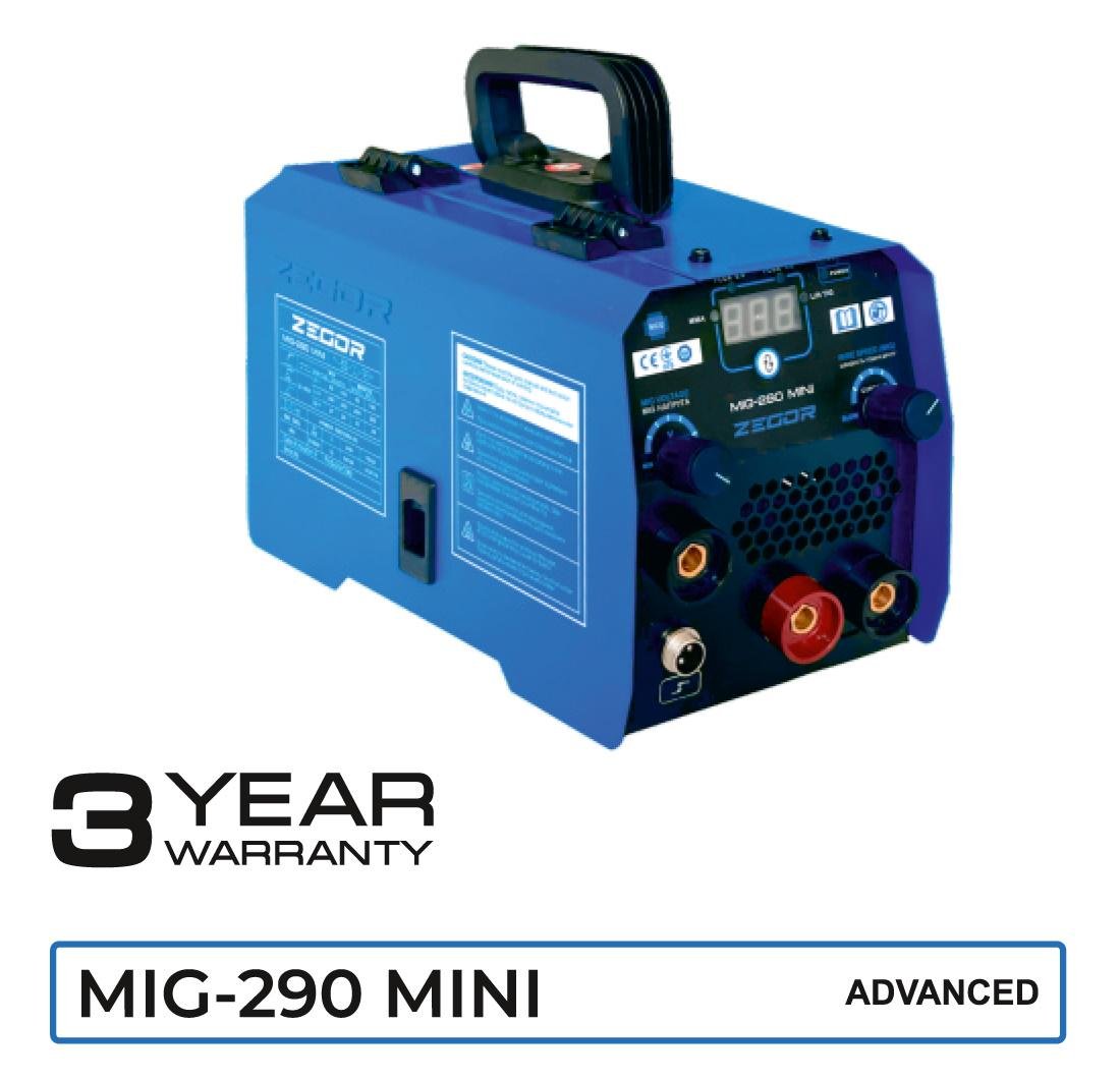 Инверторный сварочный аппарат Zegor MIG-290 mini/IGBT/4 Квт/3в1 MIG TIG MMA - фото 8 Инверторный сварочный аппарат Zegor MIG-290 mini/IGBT/4 Квт/3в1 MIG TIG MMA - фото 8