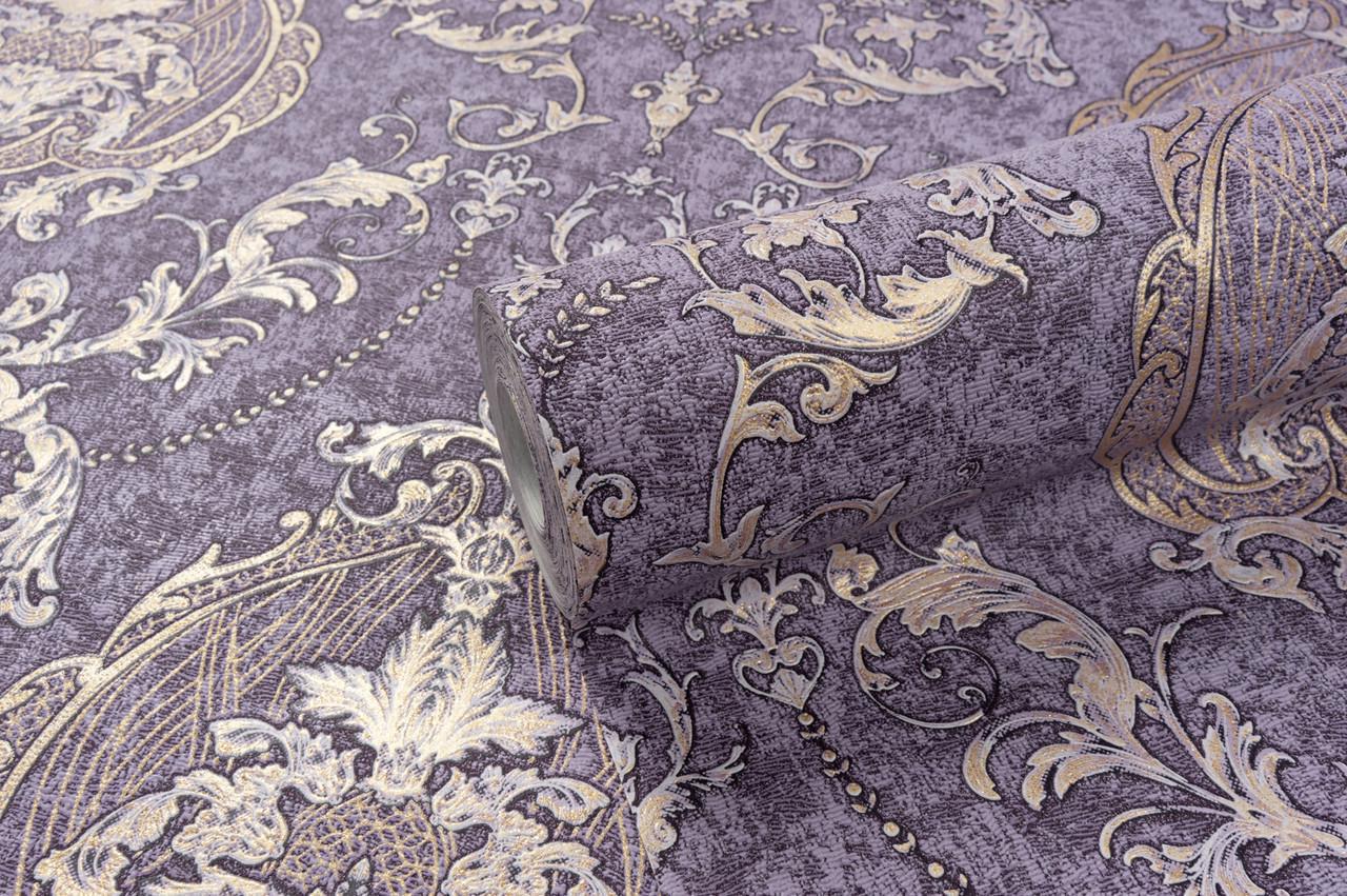 Обои флизелиновые Vinil Малена ДХV-1484 Декор вспененный винил LS 1,06х10,05 м Фиолетовый