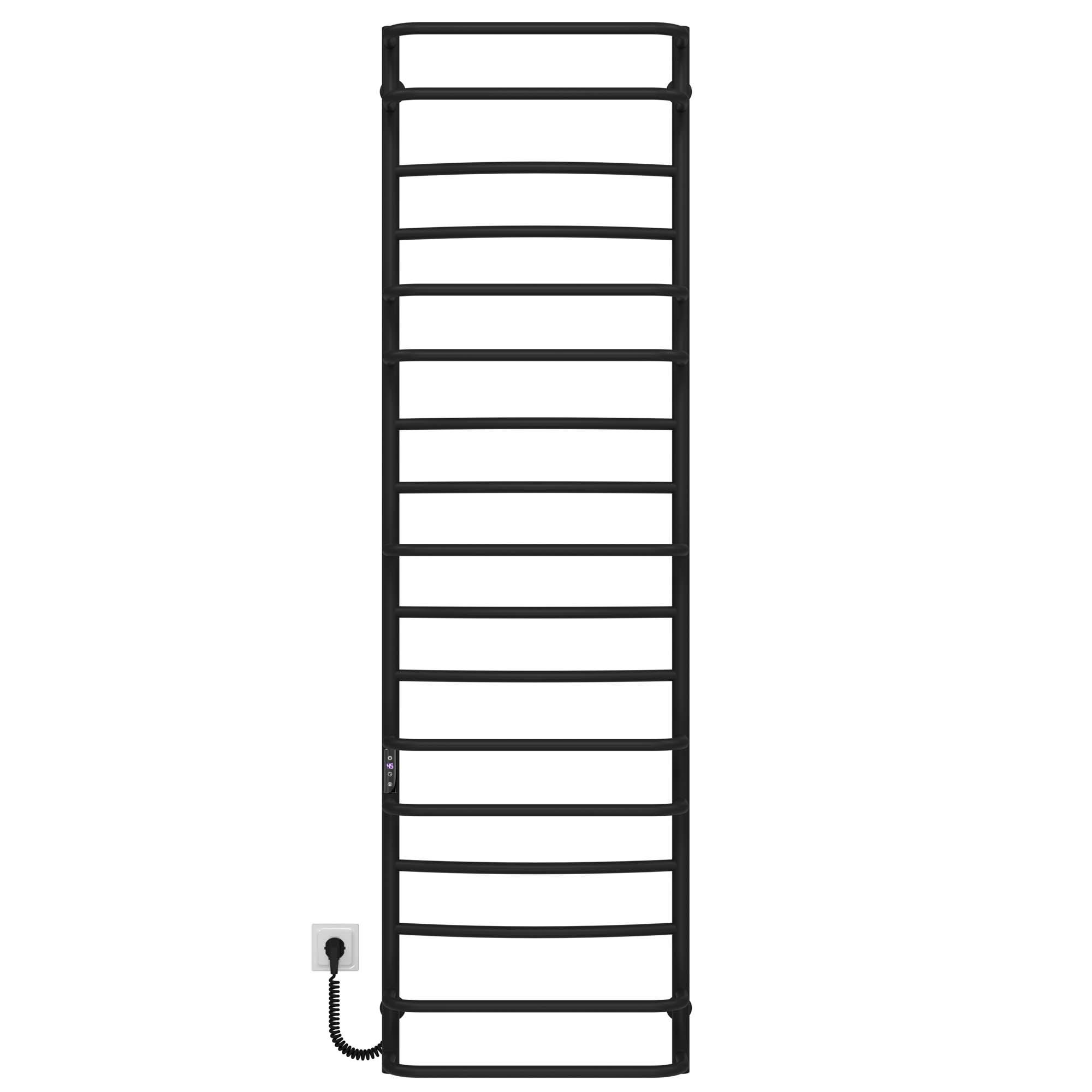 Полотенцесушитель электрический Deffi Аквамикс П17 JD03 левое подключение нержавеющая сталь 500х1800 мм Черный (C.AM.180.50.17.EBL1)