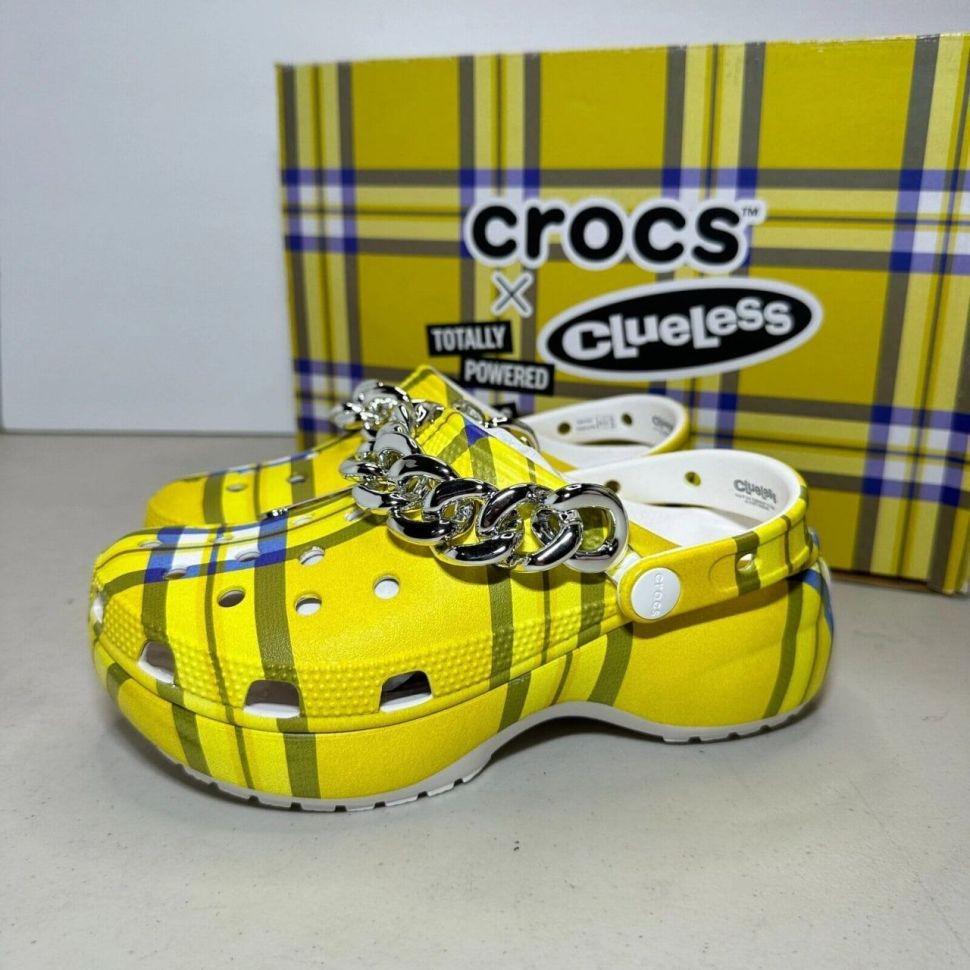 Сабо жіночі класік клог платформа Crocs Clueless Exclusive The Cher Classic Platform Clog Жовтий (27456)