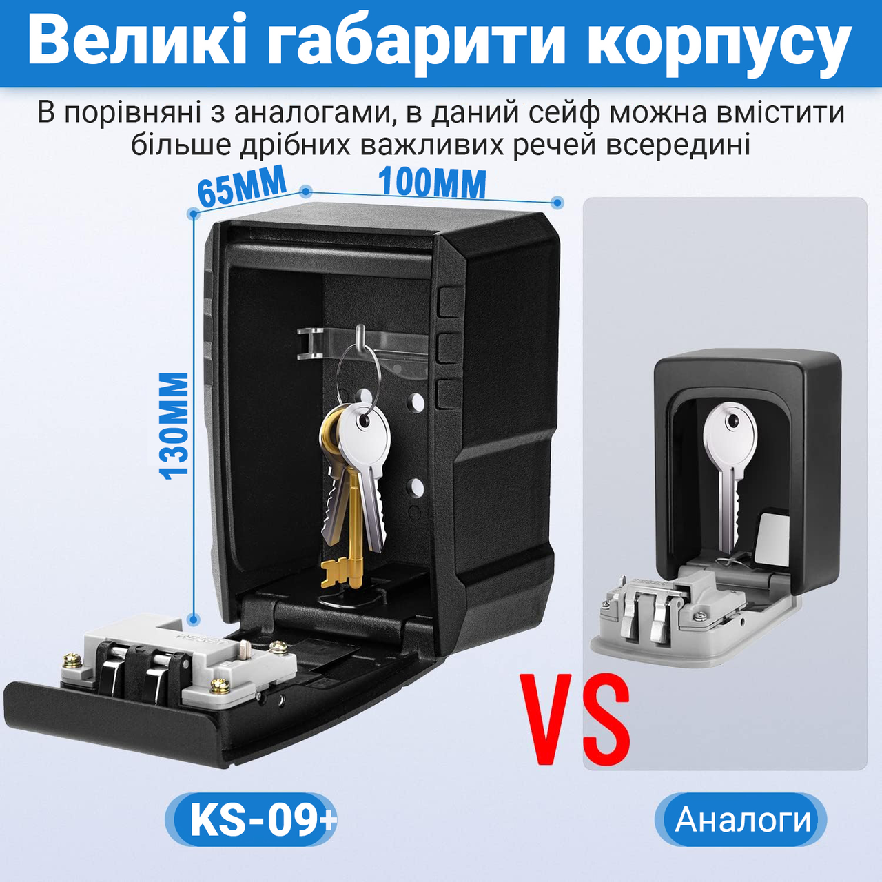 Сейф для ключей uSafe KS-09+ с кодовым замком Черный (1301) - фото 8 Сейф для ключей uSafe KS-09+ с кодовым замком Черный (1301) - фото 8