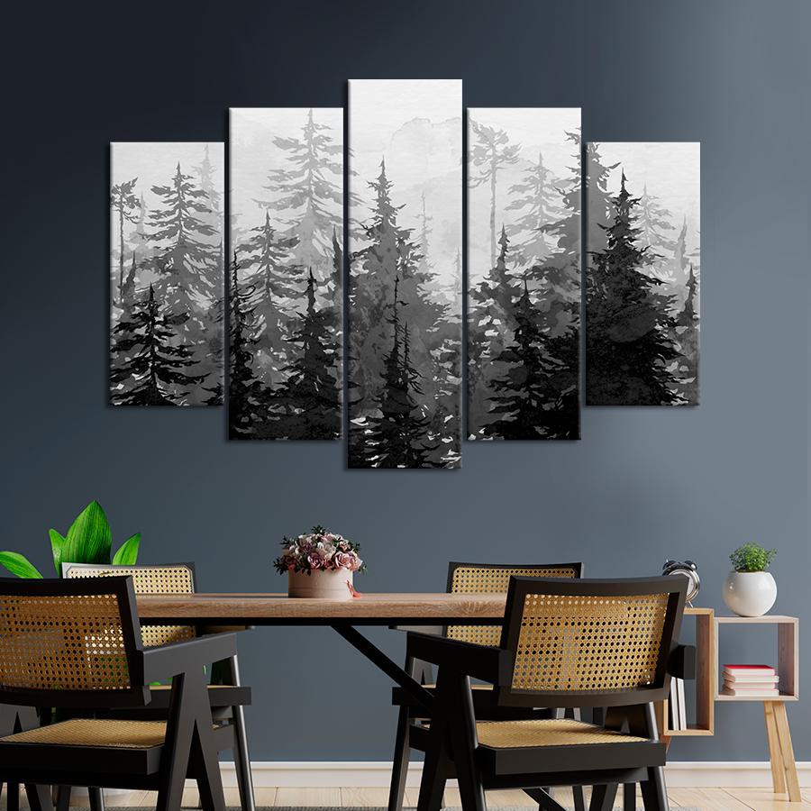 Картина на полотні Містичний хвойний ліс 137x85 см (V478-5_L)