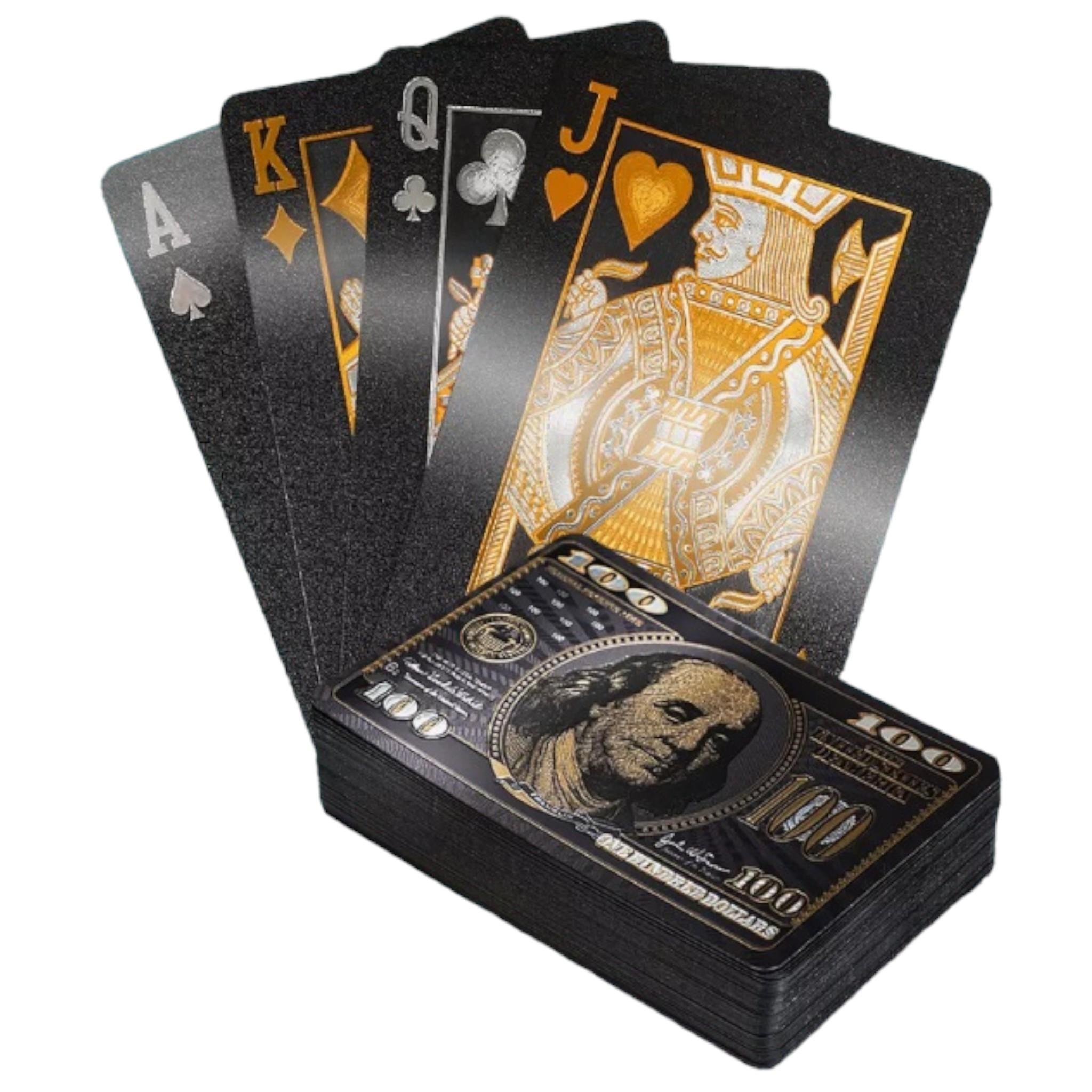 Карты игральные покерные Golden Skull Black пластиковые 54 карты (BG_408-19USD Black)