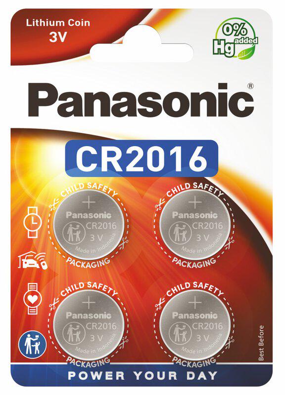 Батарейка литиевая Panasonic Lithium Power CR2016 CR-2016EL/4B 3V блистер 4 шт. (2957)