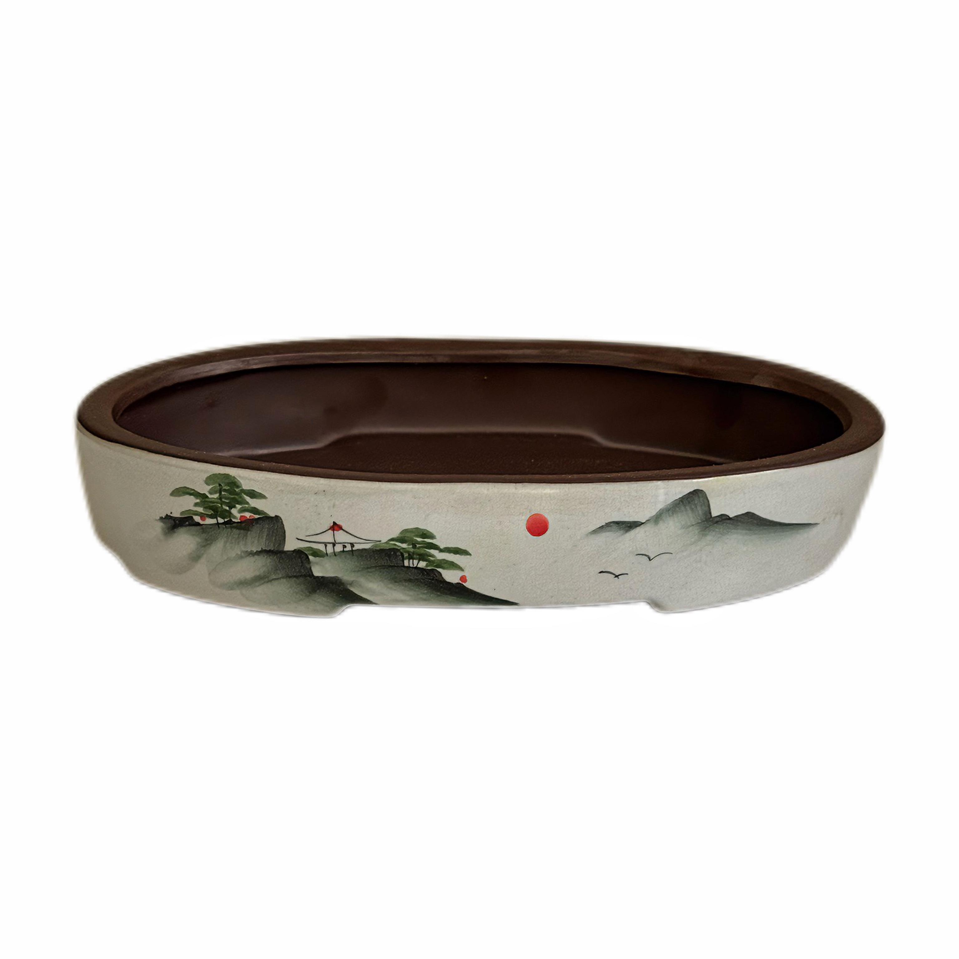 Горщик для бонсай Раку керамічний 26х14,5х4,5 см