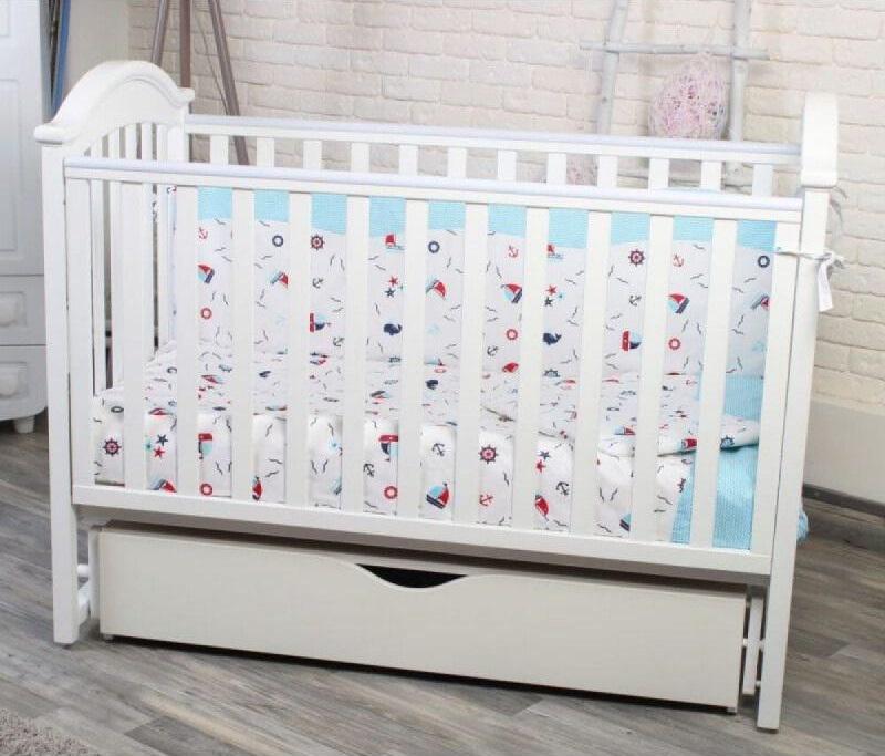 Кроватка Twins iLove L100-L-01 с ящиком и подвижной боковиной Белый (L100-L-01)