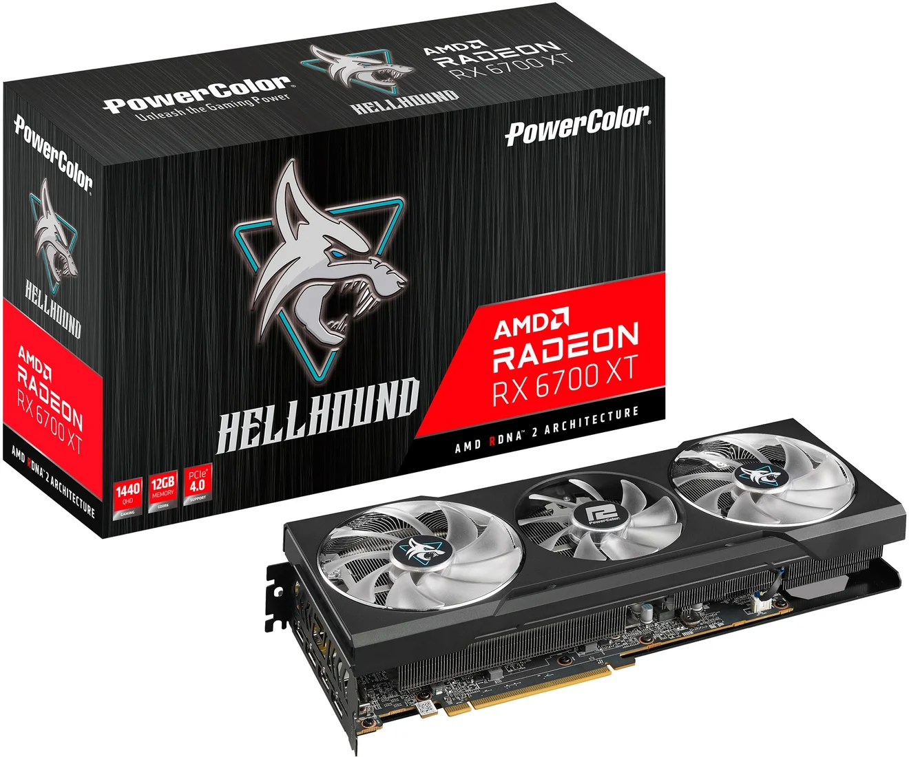 Відеокарта PowerColor Radeon RX 6700 XT Hellhound 12GB (AXRX 6700XT 12GBD6-3DHL)