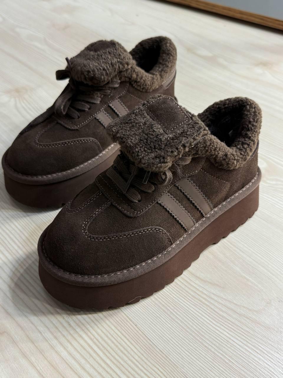 Черевики жіночі Hengji 009-7 уггі замшеві на хутрі р. 36 Коричневий (5863) - фото 2