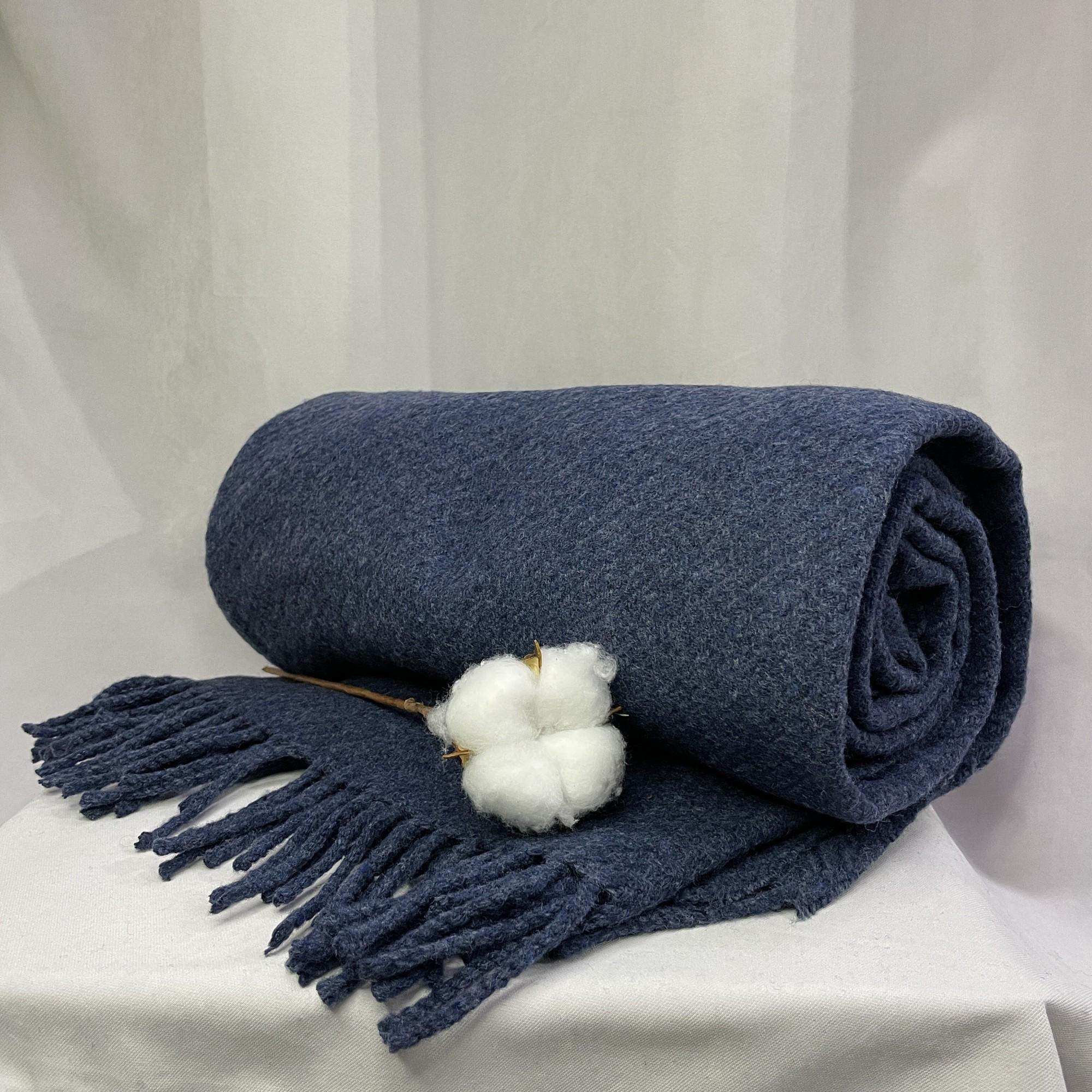 Плед вовняний Гриф 140х200 см Темно-синій (74296812)