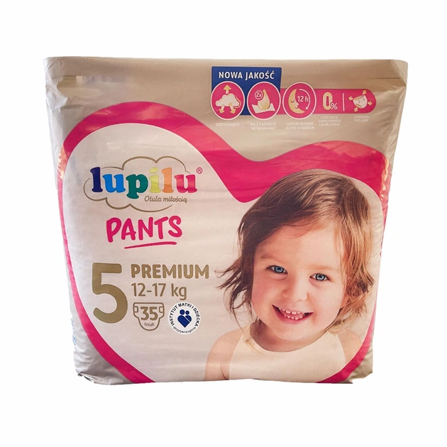 Підгузки-трусики дитячі Lupilu Premium 5 Junior 12-17 кг 35 шт. (92405133)