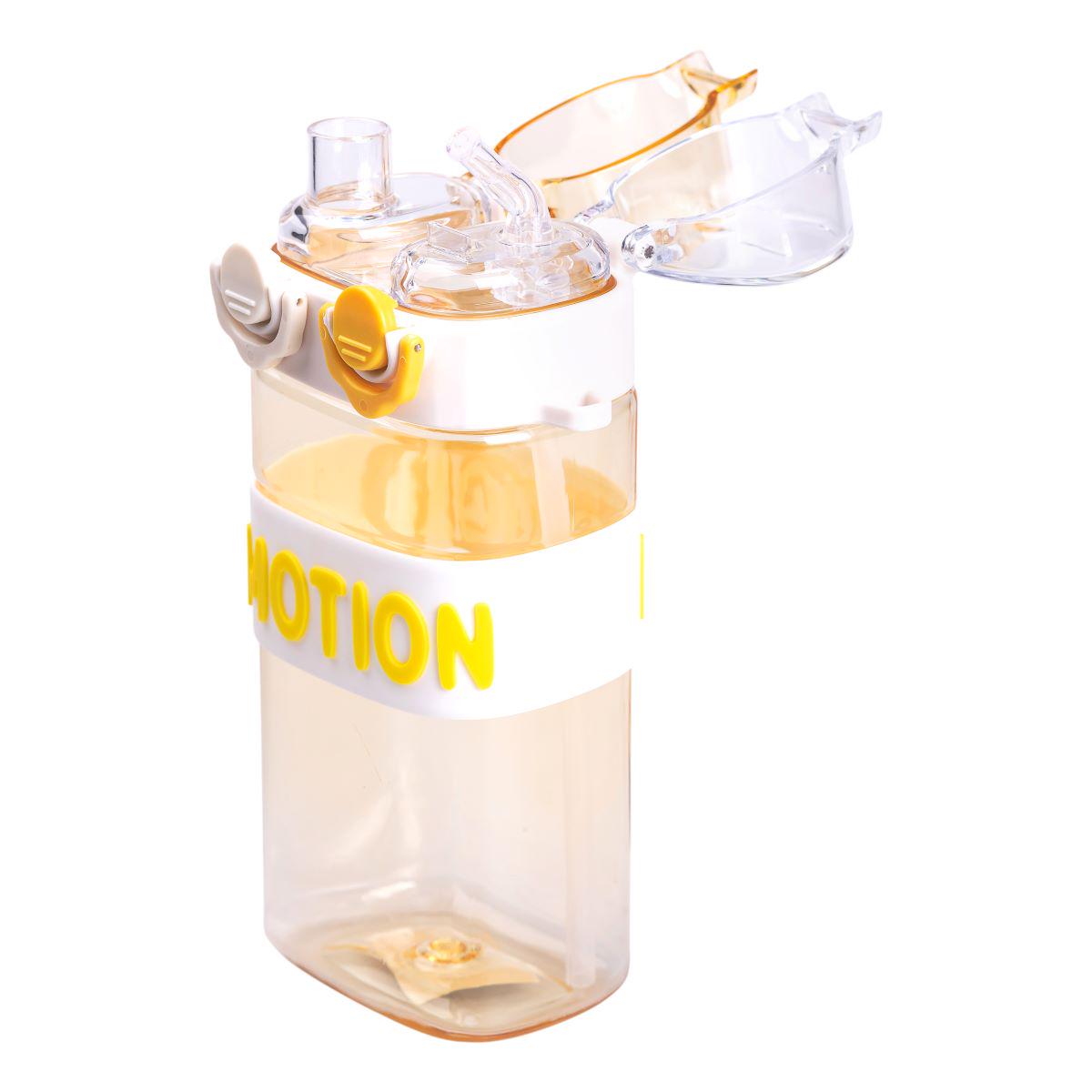 Пляшка для води з трубочкою спортивна пластикова для тренувань 550 мл Жовтий (6783) - фото 9