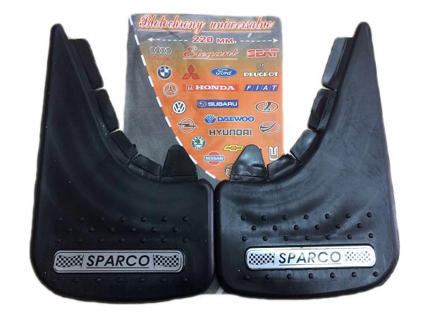 Брызговики малые SPARCO надпись/мягкие с выдавленными шипами 2 шт. Черный/Серебряный