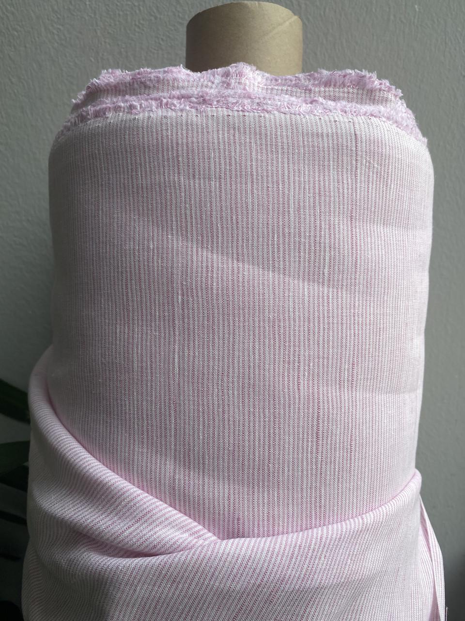 Тканина LINEN PLUS лляна 220 см 1/4 Рожевий - фото 4