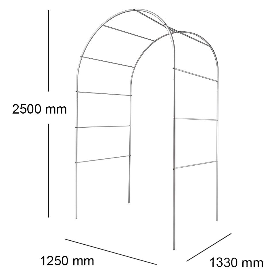 Опора для рослин арка садова 2500х1250х1330 мм d 20 мм/d 12 мм (АС-D20/D12-2500*1250*1330) - фото 2