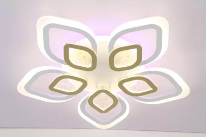 Люстра потолочная светодиодная Valeso V K29133-5+1 WT+GD с пультом 136W (00000140443)