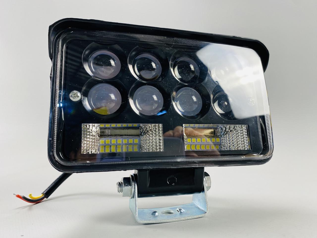 Фара Led прямокутна 9-80V дальній/ближній IP67 22 LED чіп типу 3570 8 лінз