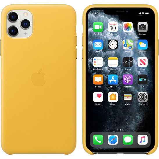 Чохол-накладка Apple Leather Case for iPhone 11 Pro Max, Meyer Lemon (MX0A2)