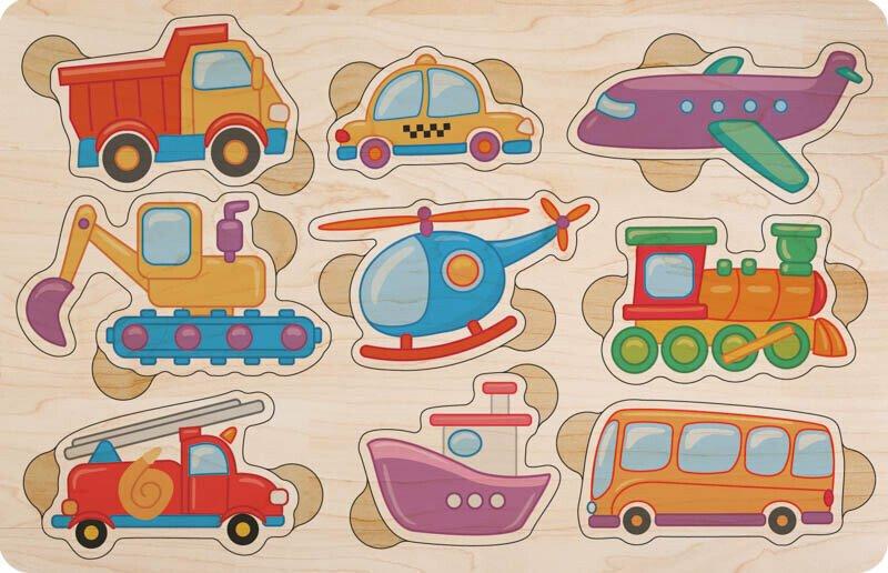 Деревянный цветной пазл Транспорт Деревянный цветной пазл Транспорт