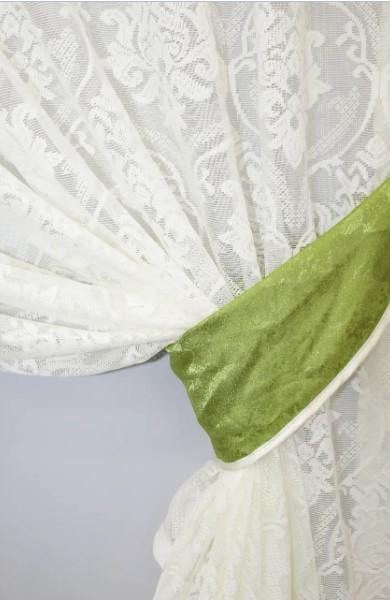 Комплект штор на кухню с ламбрекеном 270х155 см Молочный/Оливковый (00к 59-497) - фото 5 Комплект штор на кухню с ламбрекеном 270х155 см Молочный/Оливковый (00к 59-497) - фото 5