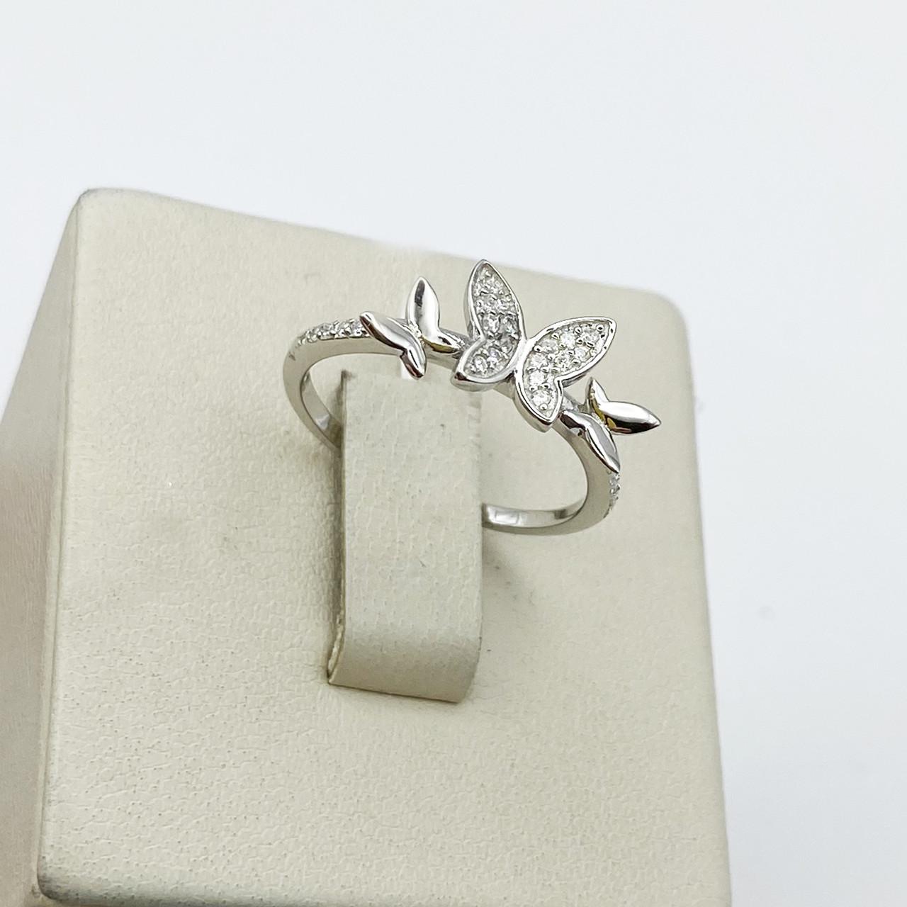 Кольцо серебряное Бабочка с кубическим цирконием р. 17 1,58 г (1969333606)