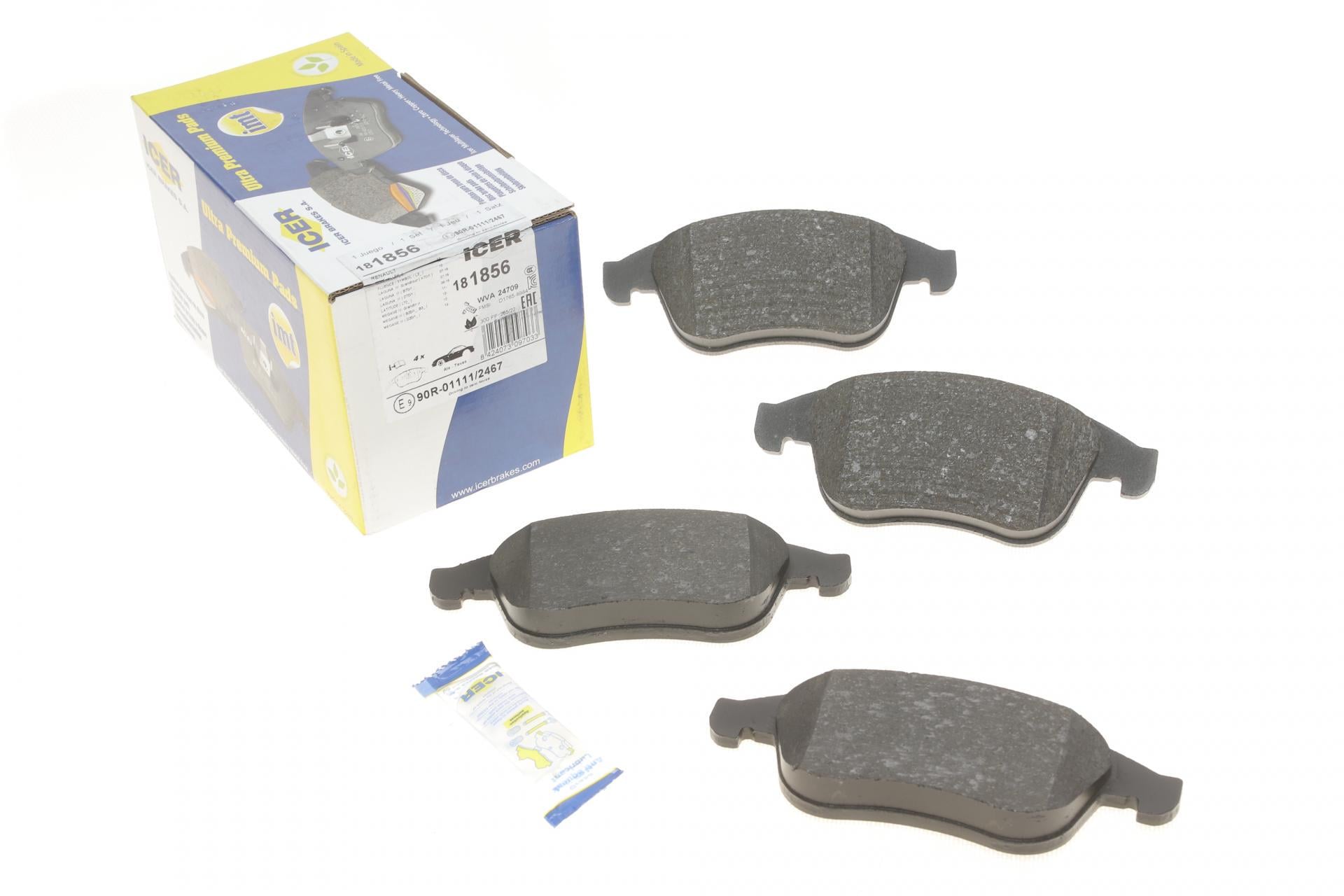 Колодки гальмівні передні ICER для Renault Megane III/Laguna III/Scenic III/Fluence 07- WVA 24709/24710 (181856)