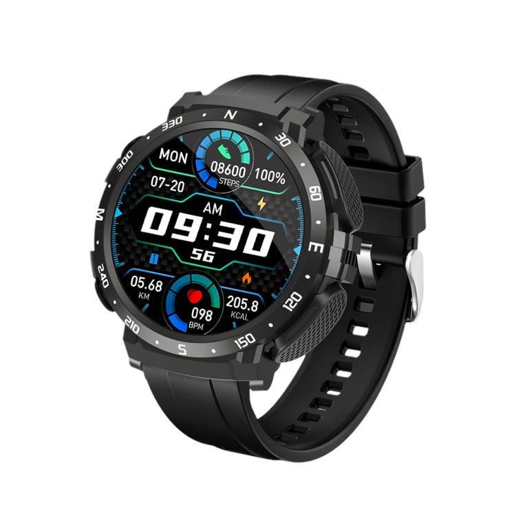 Смарт-часы с наушниками Lemfo Q10 силиконовый ремешок Black (18754)