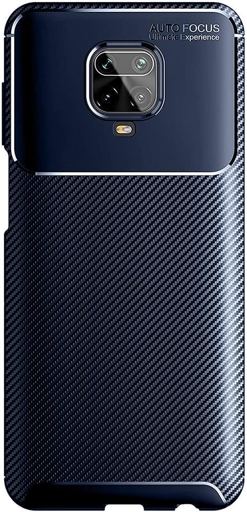 Чехол накладка Autofocus Carbon для Xiaomi Redmi Note 9 Pro Blue (20076-28)