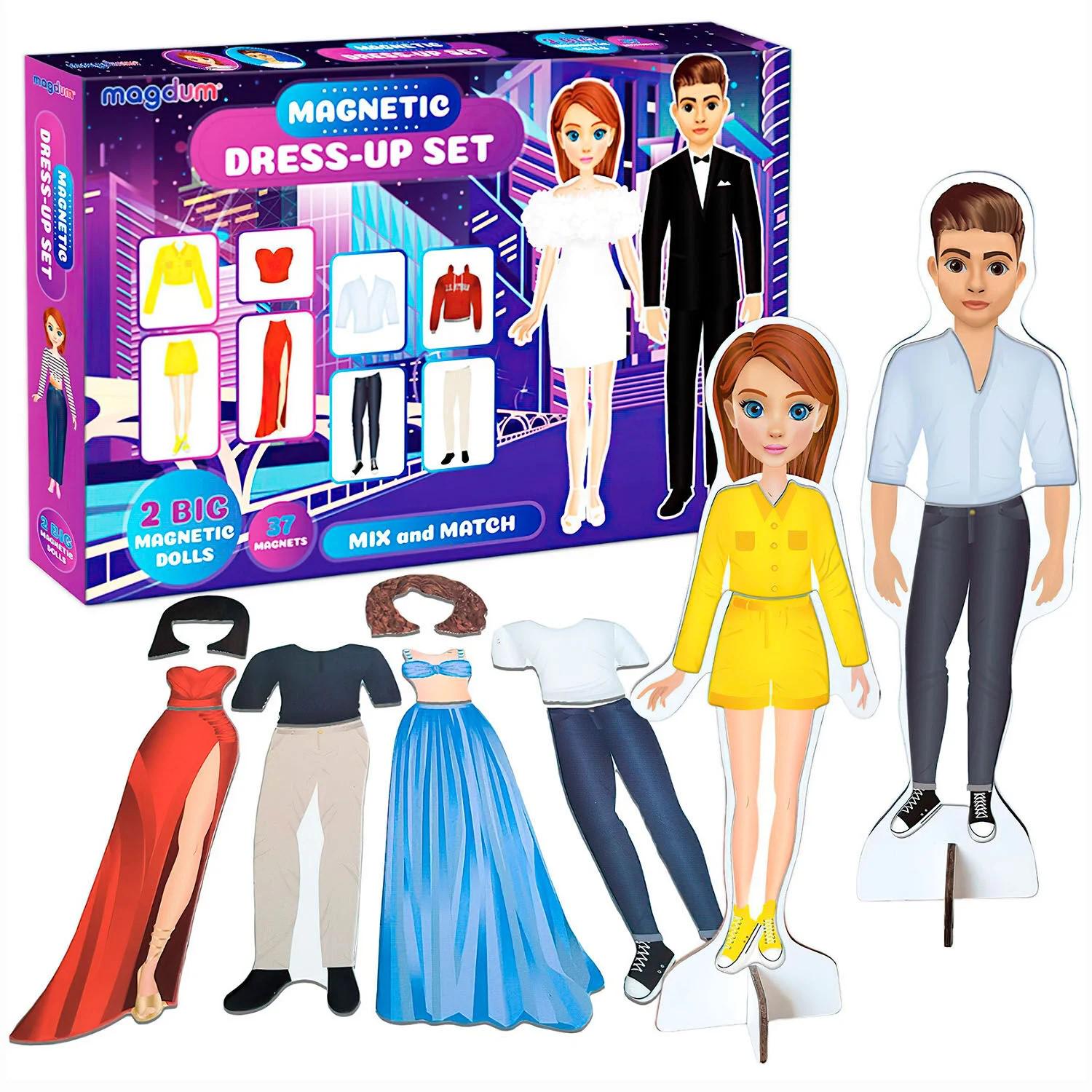 Набор магнитов Magdum Magnetic dolls 37 магнитов/кукла 2 шт/подставка (ML4032-08 EN)