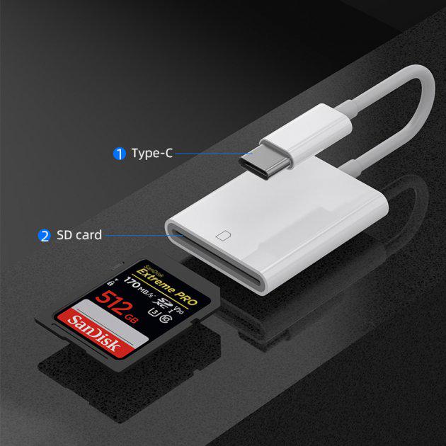 Перехідник Foxconn для SD Card Reader на Type C для флеш-карти (А14924) - фото 2