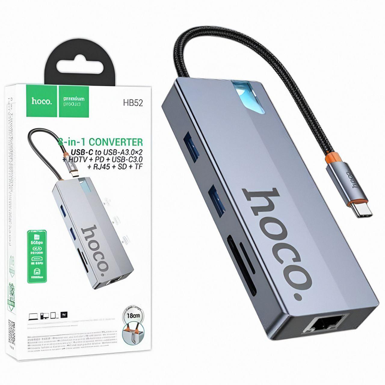 Переходник Hoco HUB HB51 поддержка быстрой зарядки до 100W через Type-C PD (25270898) Переходник Hoco HUB HB51 поддержка быстрой зарядки до 100W через Type-C PD (25270898)