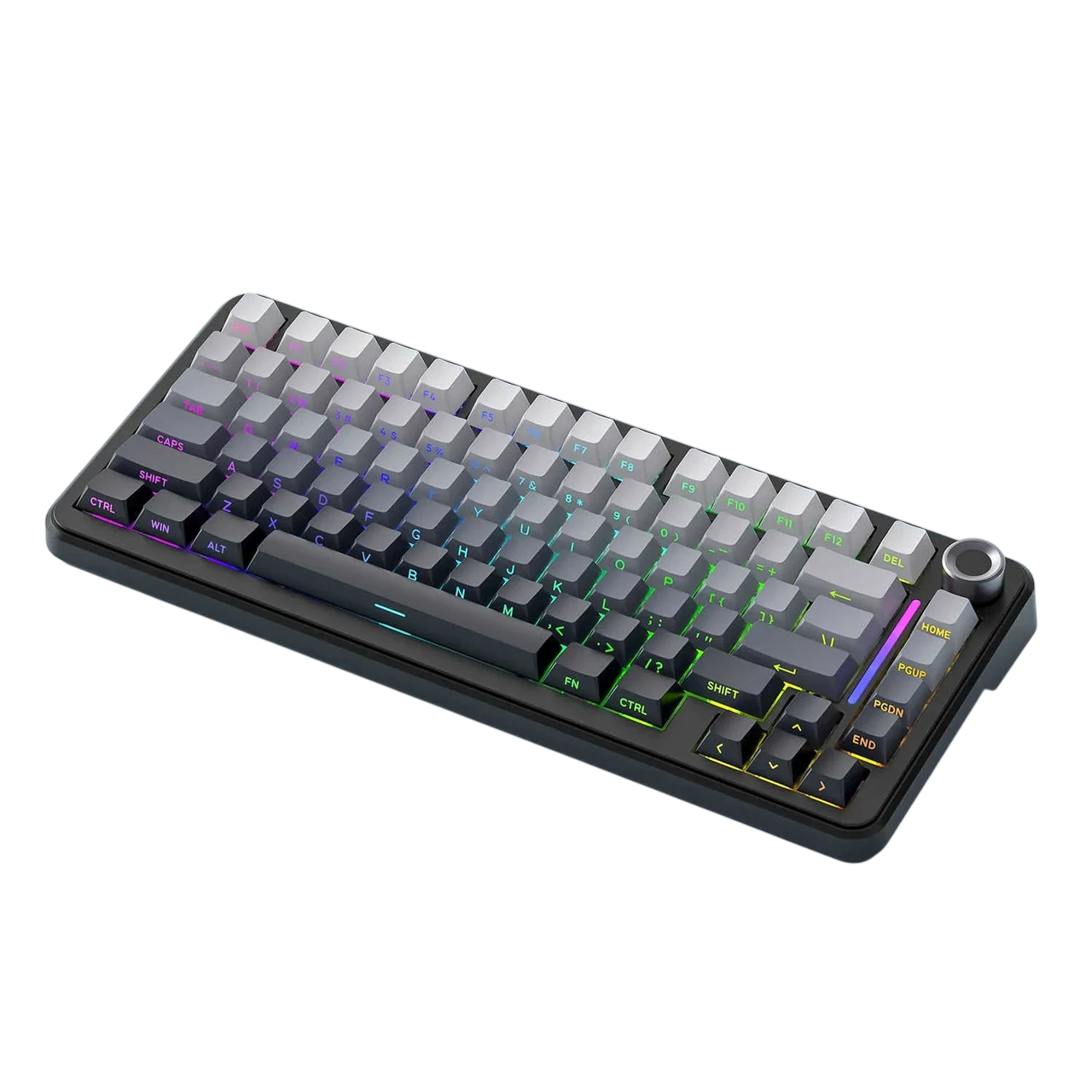 Клавиатура механическая беспроводная FREEWOLF F75 75% Tri-Mode RGB Hot-Swap PBT кейкапы/USB Серо-Черный (2872254038)