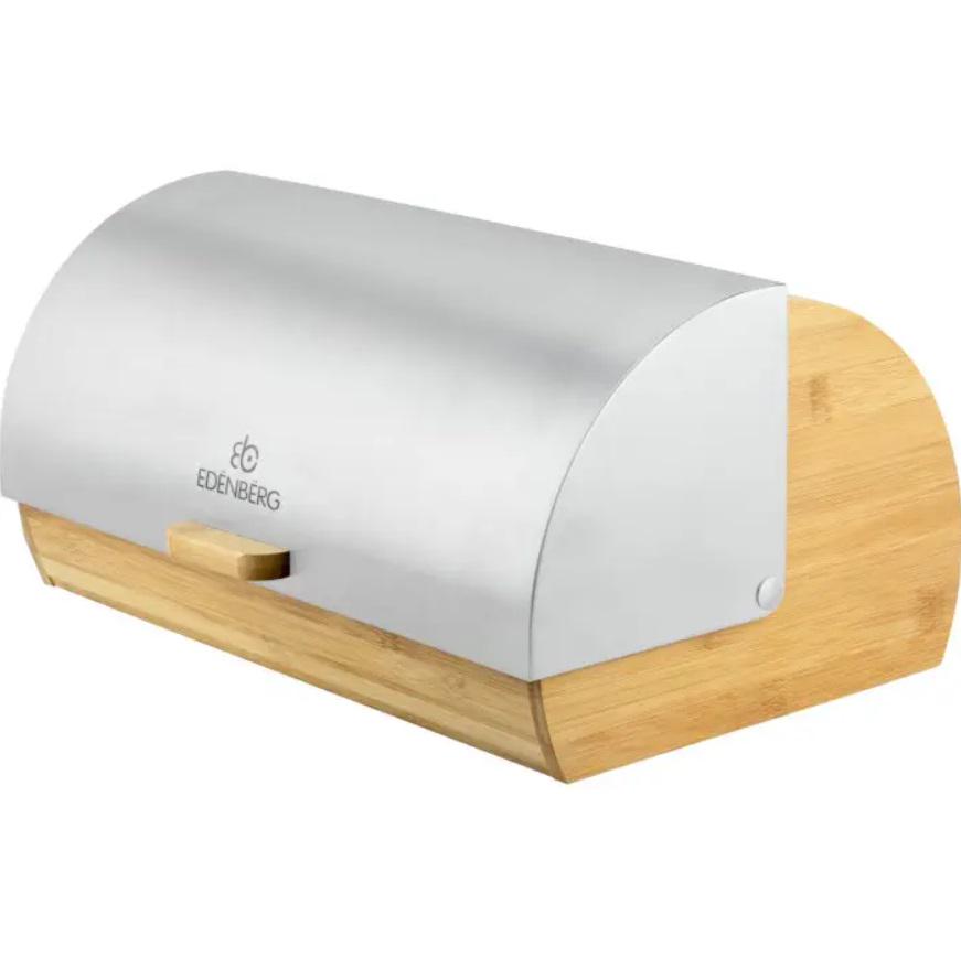Хлібниця Edenberg EB-083 бамбукова з кришкою з нержавіючої сталі 38,5x28x18,5 см (18561836) Хлібниця Edenberg EB-083 бамбукова з кришкою з нержавіючої сталі 38,5x28x18,5 см (18561836)