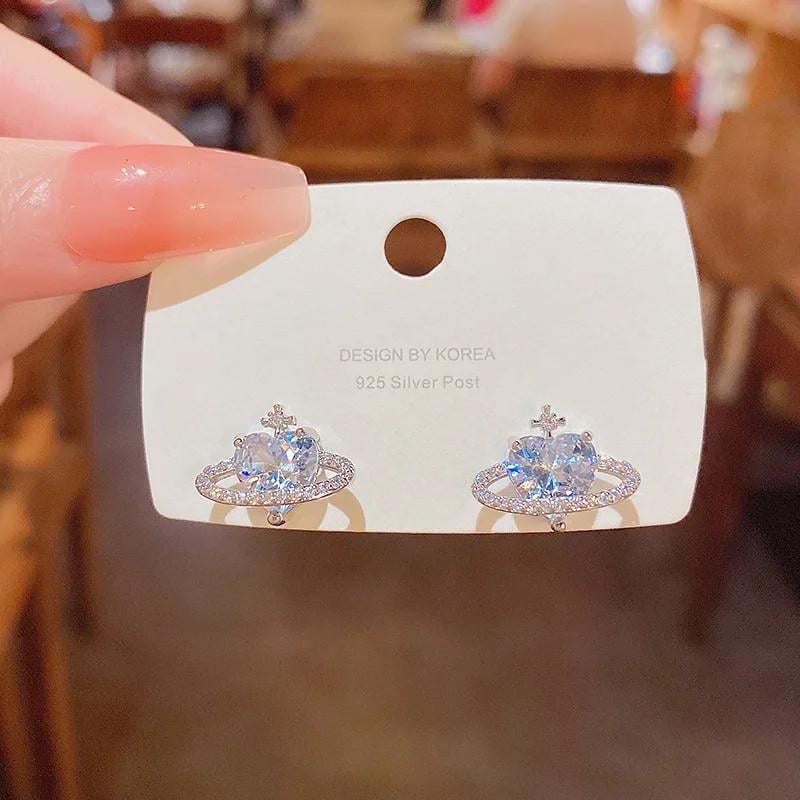 Серьги Сатурн в стиле Vivienne Westwood Серебряный